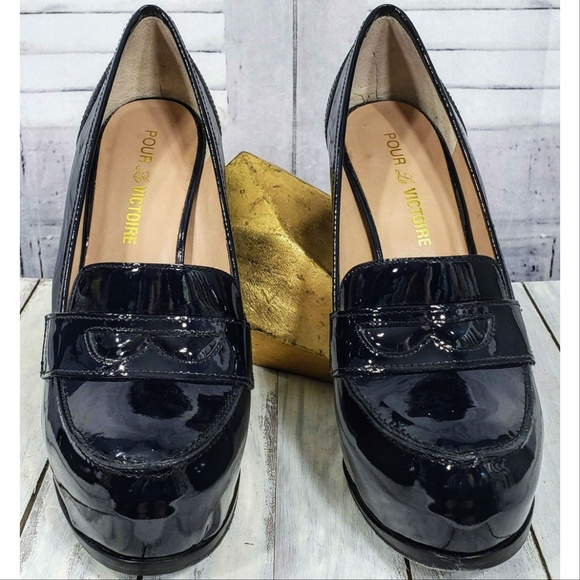 Pour La Victoire Black Patent Leather Heels - Picture 3 of 6